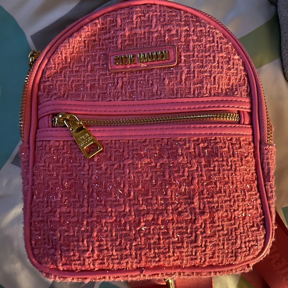 Steve Madden Pink Textured Backpack Mini